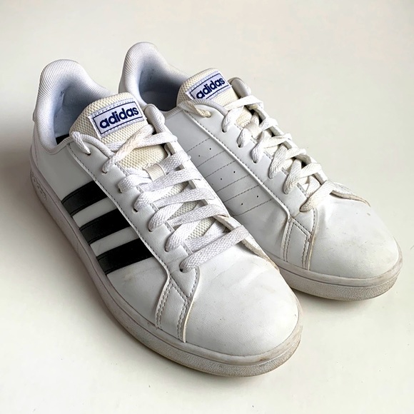 ADIDAS Grand Court 3 Stripe Sneakers M’s Size 7 - Picture 3 of 14